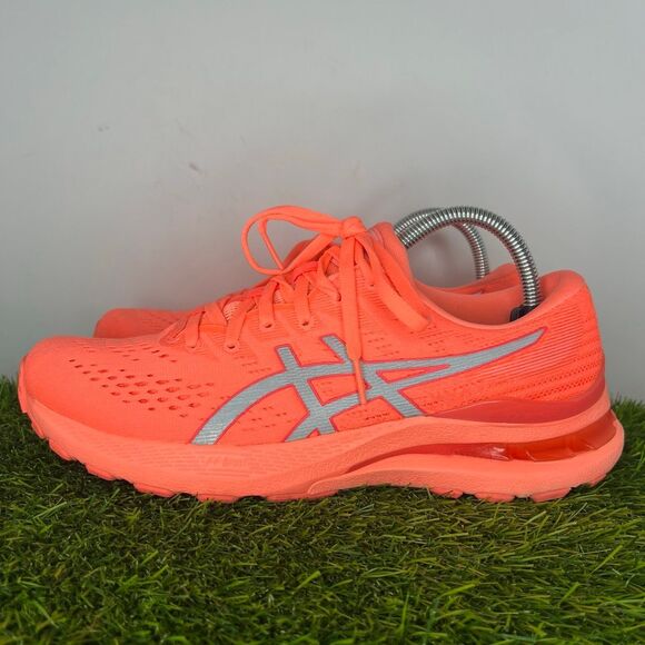ASICS Gel Kayano 28 Women’s 9.5 Neon Coral Orange Running Shoes 1012B18 - Picture 2 of 9